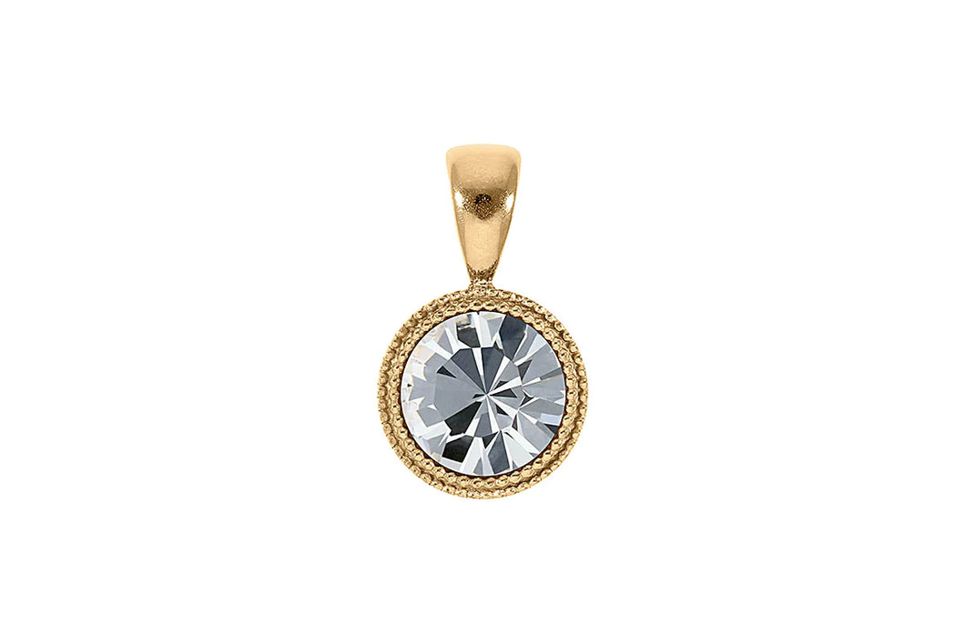 QUDO Gold 11mm Fabero Pendant in Crystal