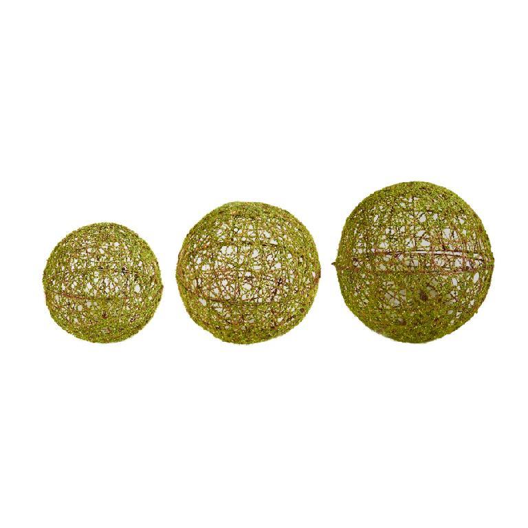 Green Mossy Round Wire Ball Assorted