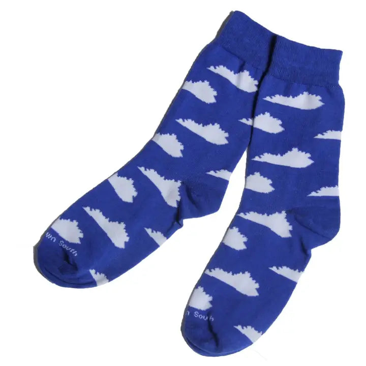 Blue & White Kentucky Socks