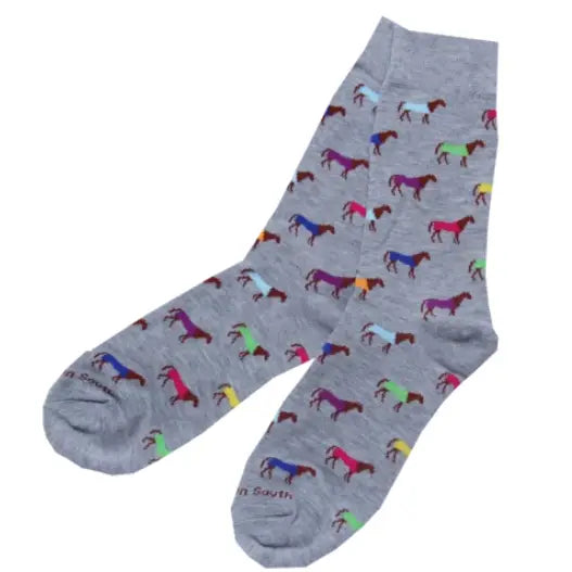 Multi Color Kentucky Derby Horse Socks