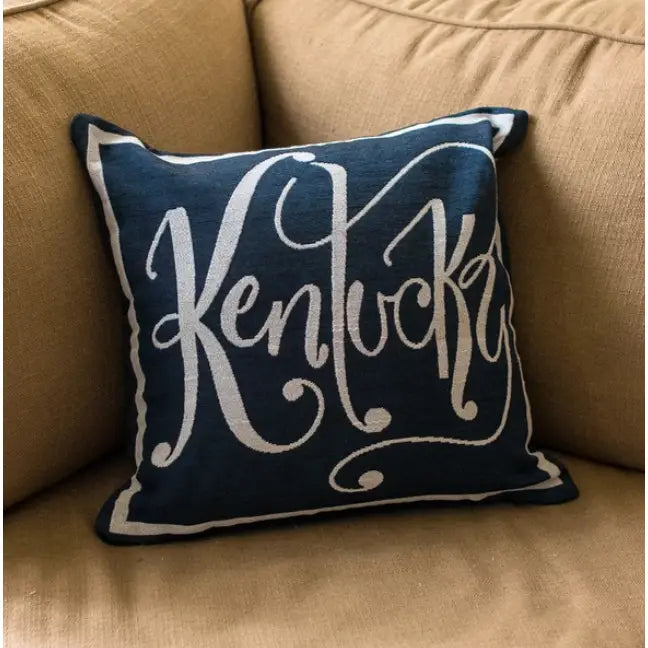 Navy Kentucky Word Pillow