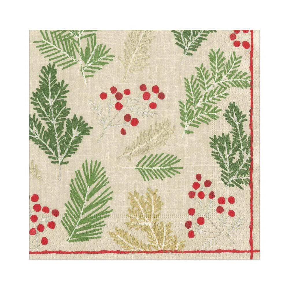 Caspari Sprigs and Berries Lunch Napkins