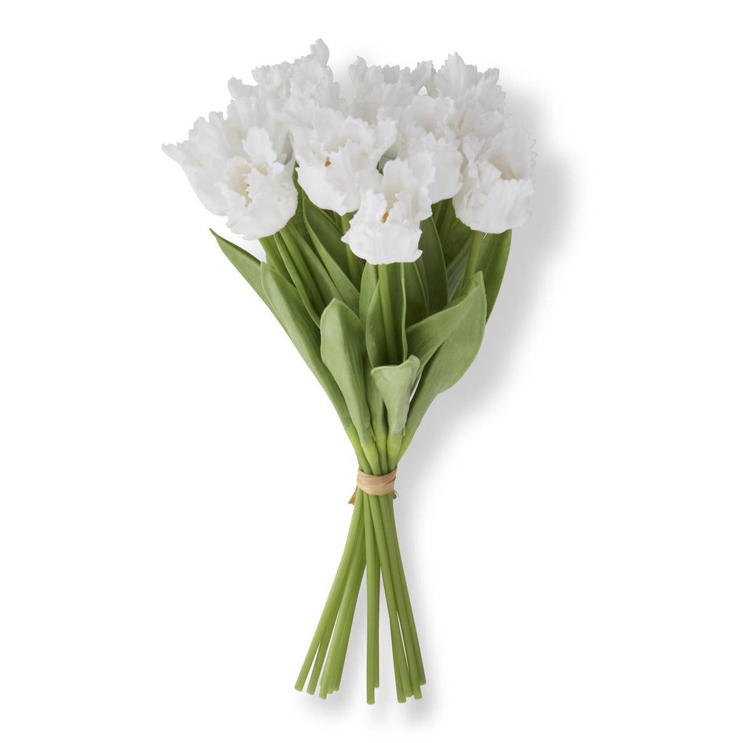 White Real Touch Parrot Tulip Bundle