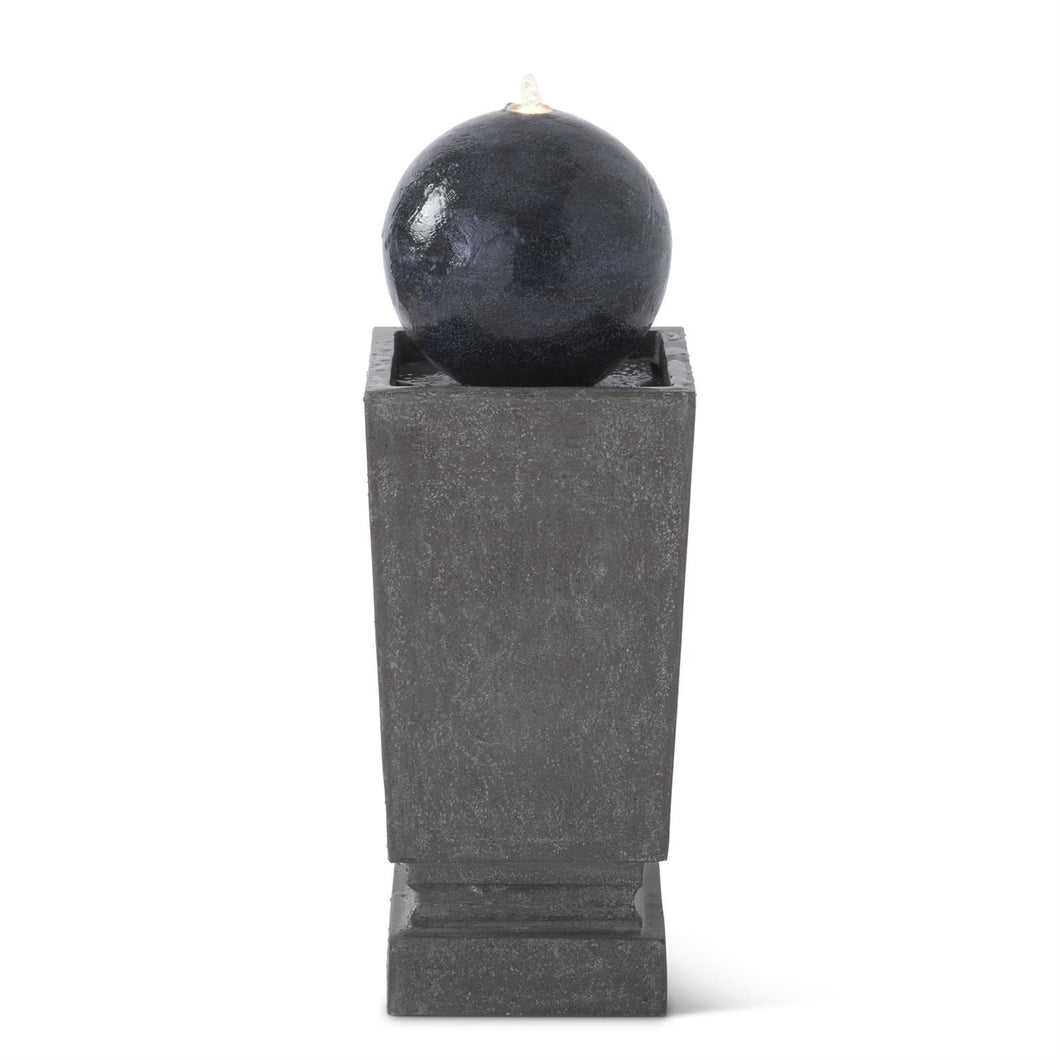 Gray Resin Globe Water Fountain