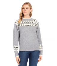 Load image into Gallery viewer, Karen Kane Gray Print Jacquard Knit Sweater
