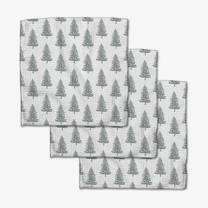 Geometry Frosted Trees Dishcloth Set