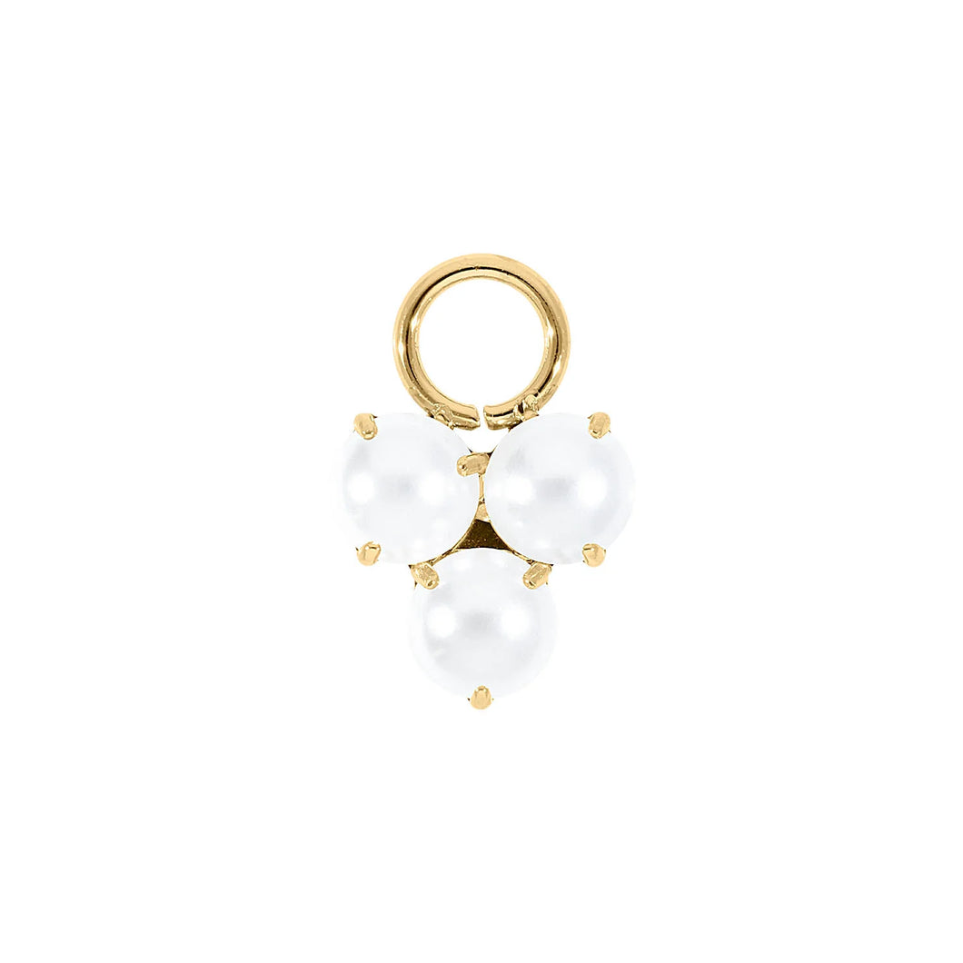 QUDO Gold Cervia Charm in White Pearl