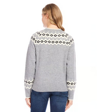 Load image into Gallery viewer, Karen Kane Gray Print Jacquard Knit Sweater
