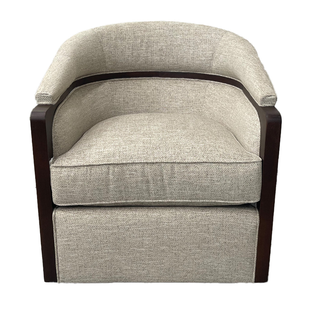 Forester Swivel Chair in Sisal with Caramel Wood