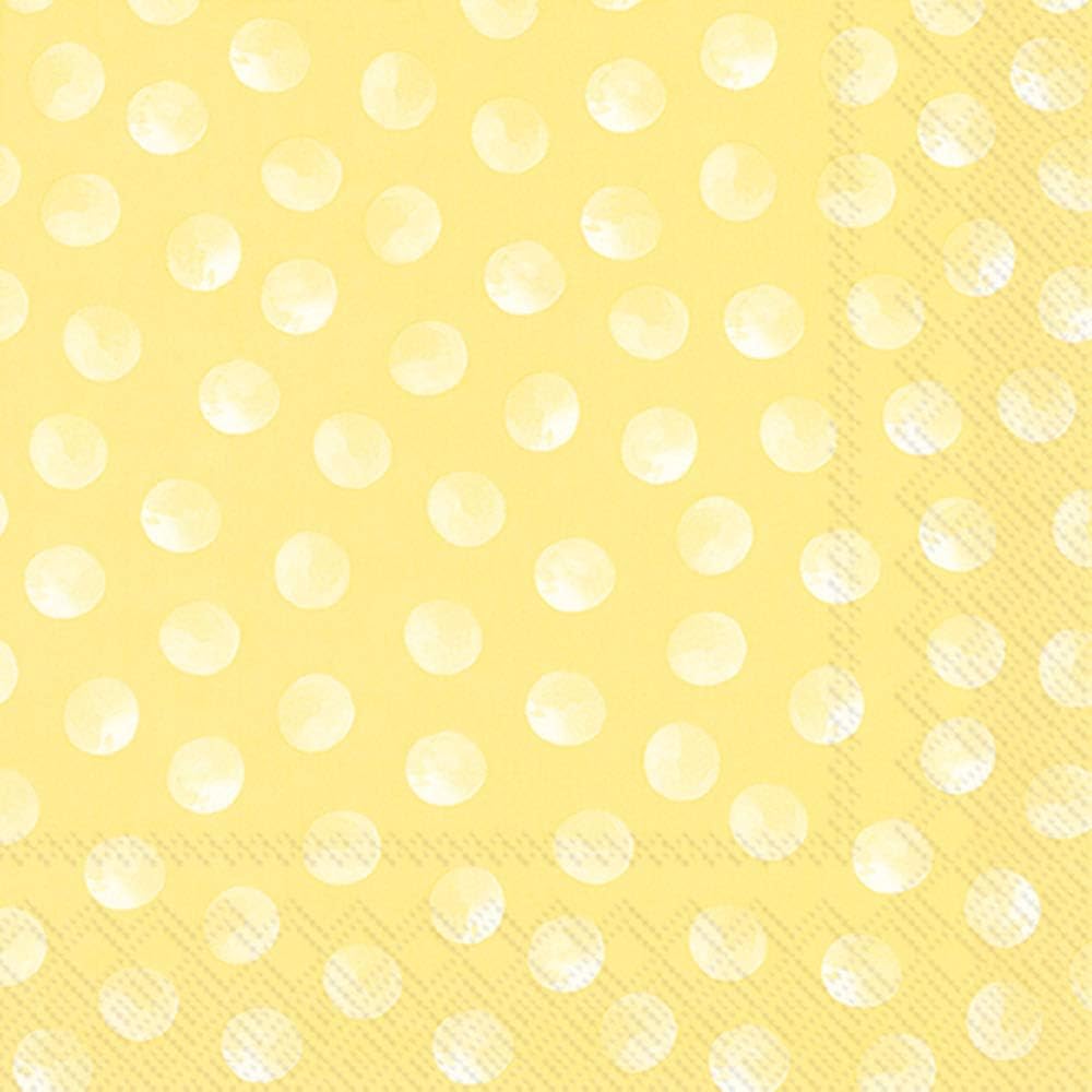 Yellow Piggy Dots Lunch Napkins