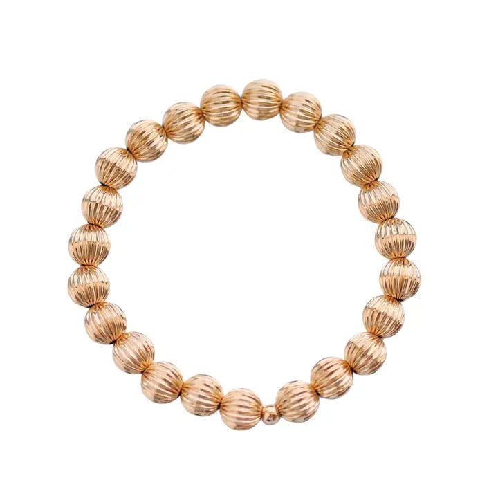 Sophie 14K Gold Filled Corrugated Beaded Bracelet 7mm