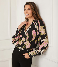 Load image into Gallery viewer, Karen Kane Floral Print Blouson V-Neck Top
