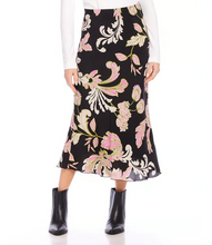 Load image into Gallery viewer, Karen Kane Floral Print Bias Cut Midi Skirt
