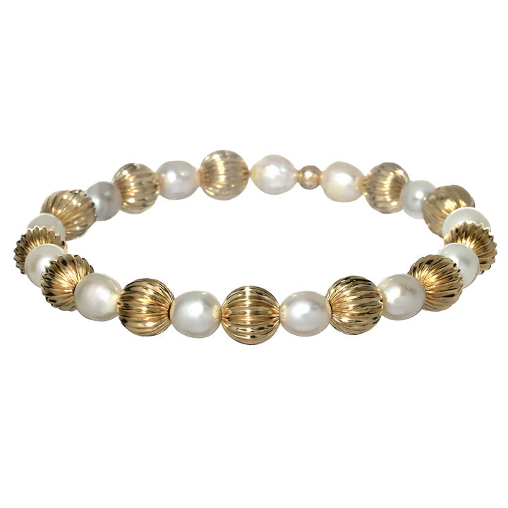 Lucy 14K Gold Filled & Freshwater Pearl Beaded Bracelet