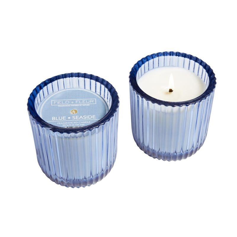 Hillhouse Naturals Blue Seaside Colored Glass Candle