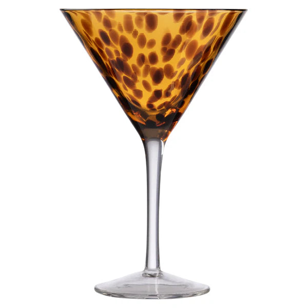 Tortoiseshell Martini Glass in Amber/Black