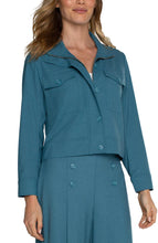 Load image into Gallery viewer, Liverpool Ocean Blue Utility Crop Jacket
