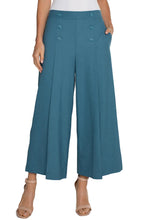 Load image into Gallery viewer, Liverpool Ocean Blue Sailor Crop Wide Leg Pant
