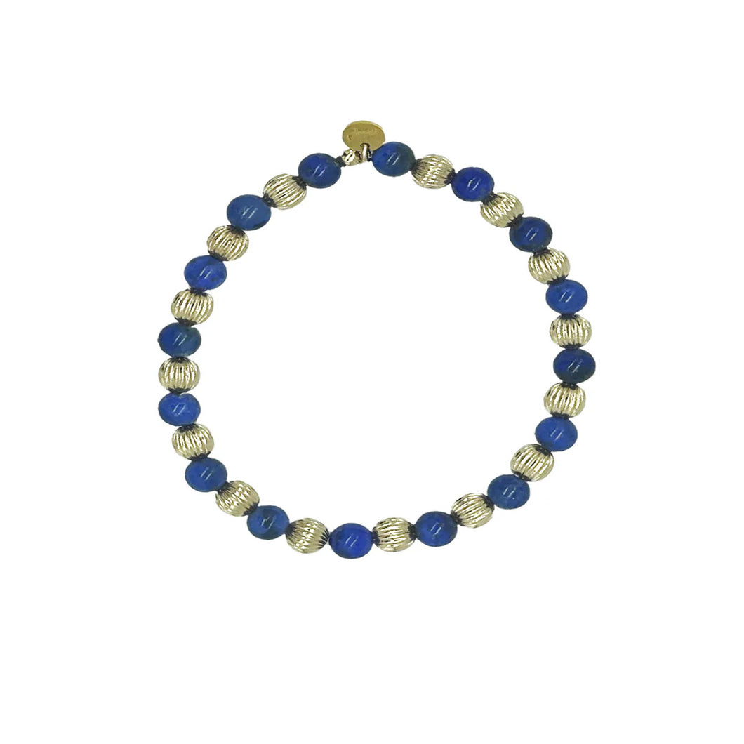 Lucy 14K Gold Filled & Lapis Beaded Bracelet