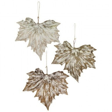 Maple Leaf with Glitter Ornaments 3 Styles Assorted