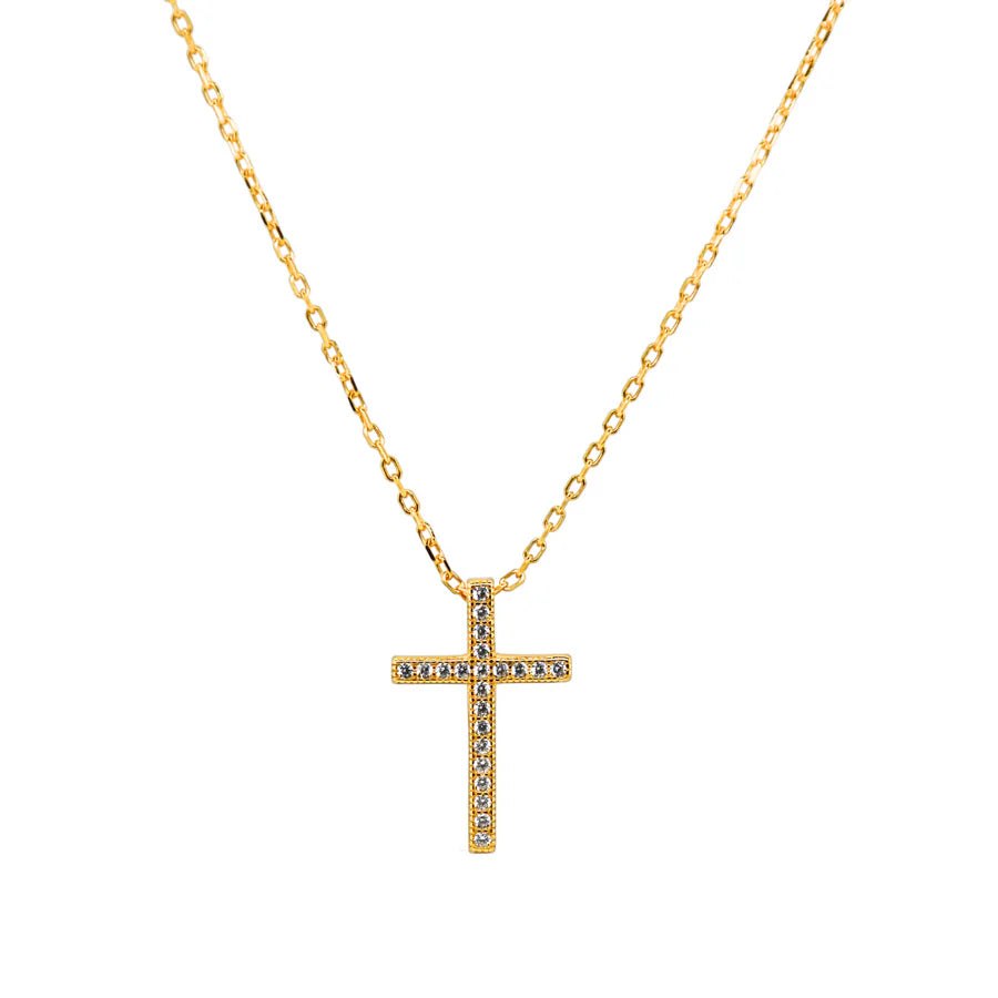 Celina Cross Pave CZ Necklace