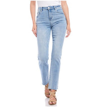 Load image into Gallery viewer, Karen Kane Raw Hem Straight Jeans Light Blue
