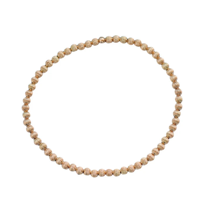 Sophie 14K Gold Filled Corrugated Beaded Bracelet 3mm