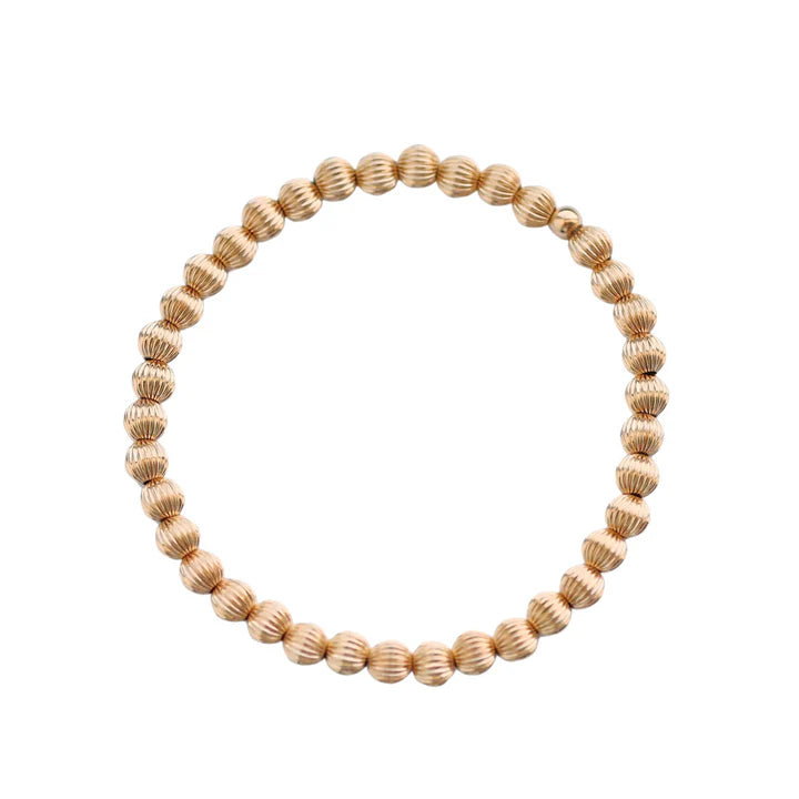 Sophie 14K Gold Filled Corrugated Beaded Bracelet 5mm