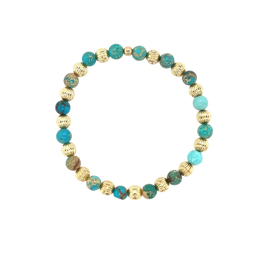 Lucy 14K Gold Filled & Turquoise Beaded Bracelet