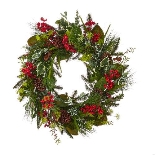 Mixed Greenery & Berry Wreath