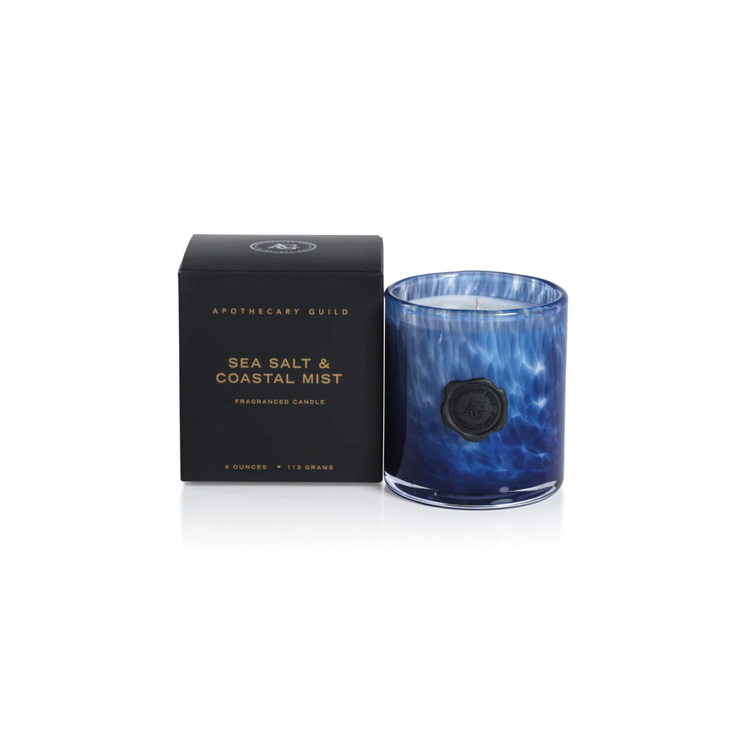 Apothecary Guild Opal Glass Mini Candle Jar in Gift Box - Sea Salt & Coastal Mist