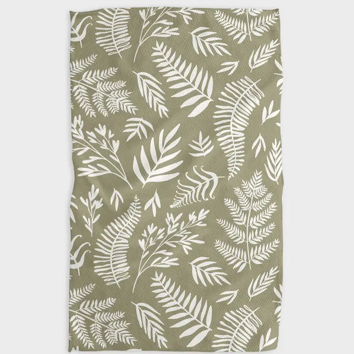 Geometry Olive Tea Towel