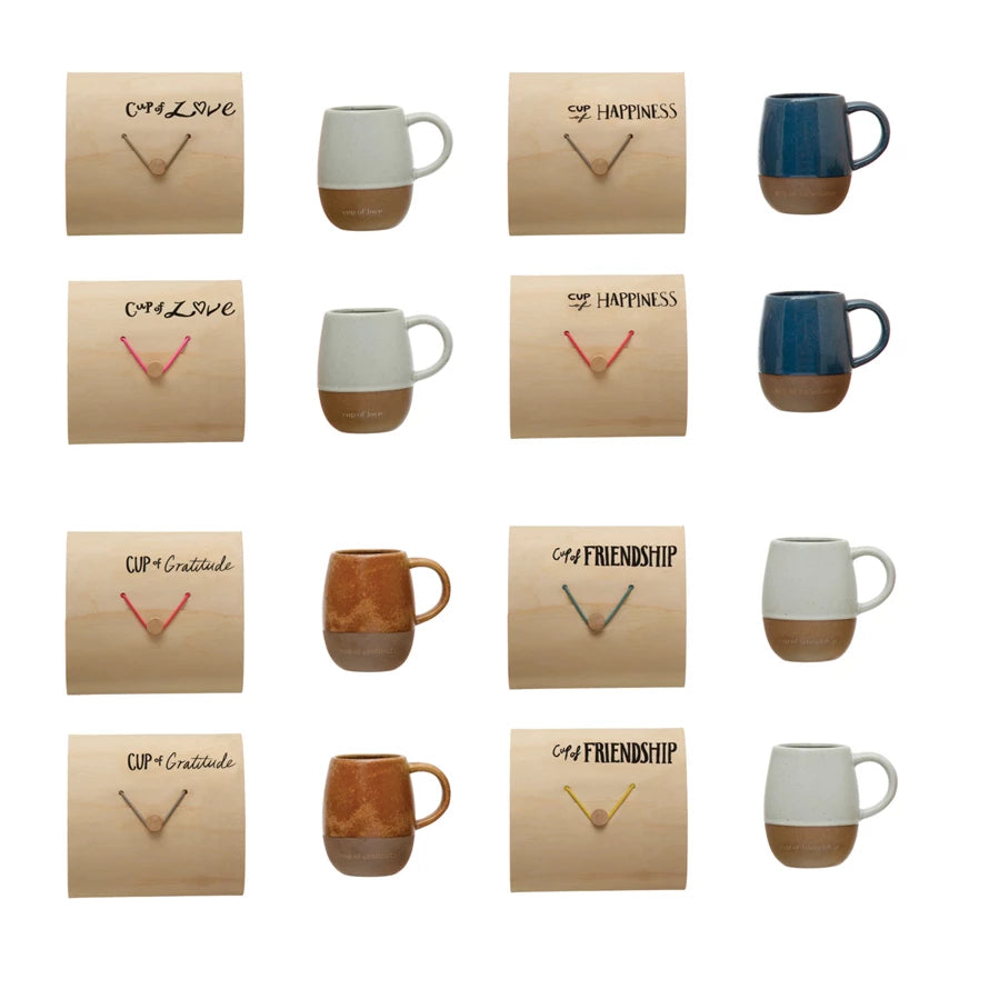 Stoneware Mug with Wood Gift Box Assorted