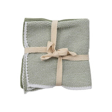 Load image into Gallery viewer, Green Square Cotton Knit Dish Cloths
