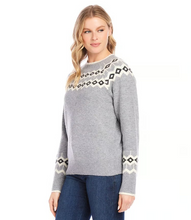 Load image into Gallery viewer, Karen Kane Gray Print Jacquard Knit Sweater
