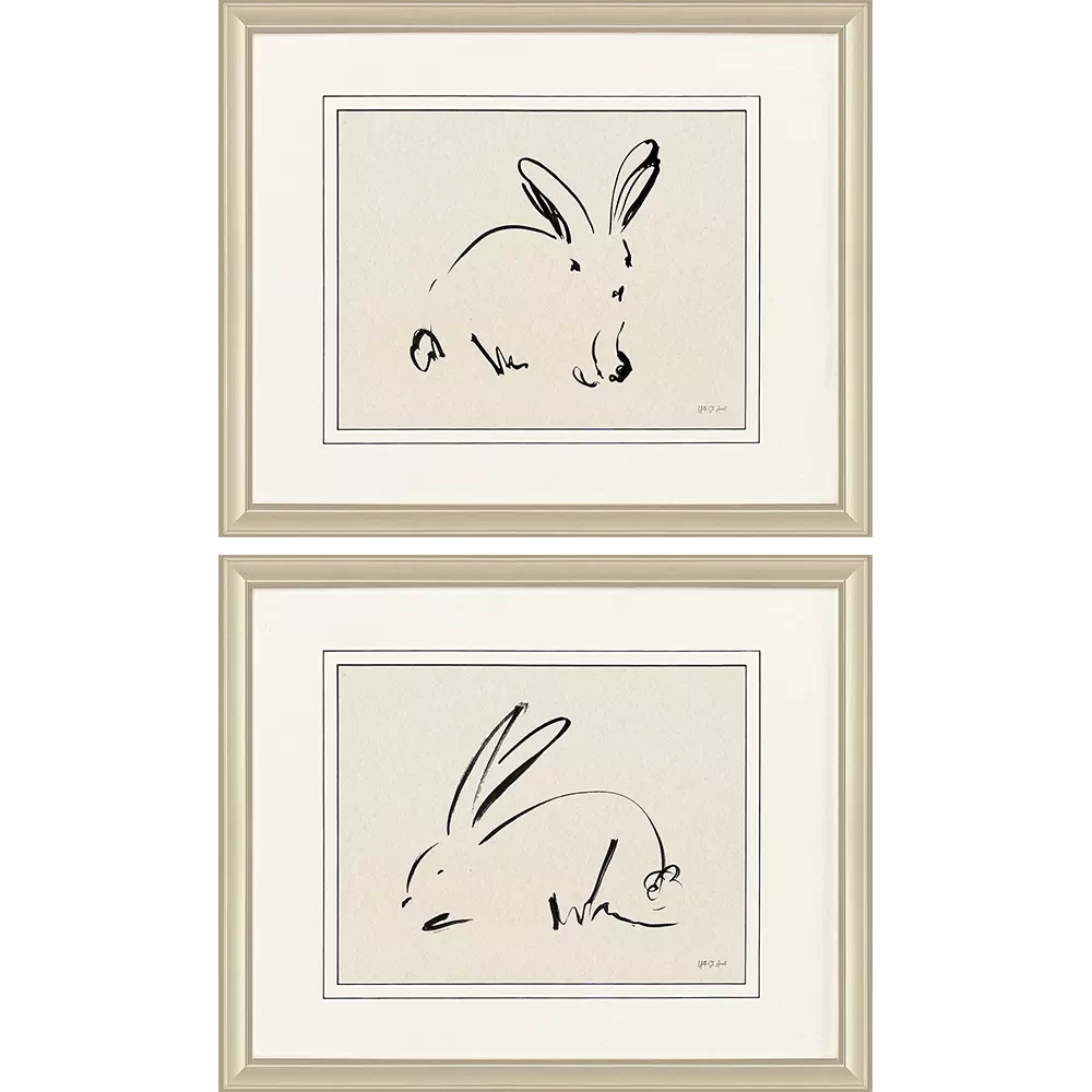 Illustrative Bunny Assorted Artwork, 2 Styles