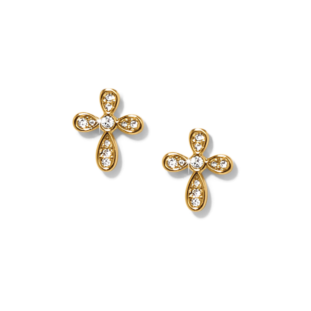 Brighton Enchanting Cross Post Earrings Gold