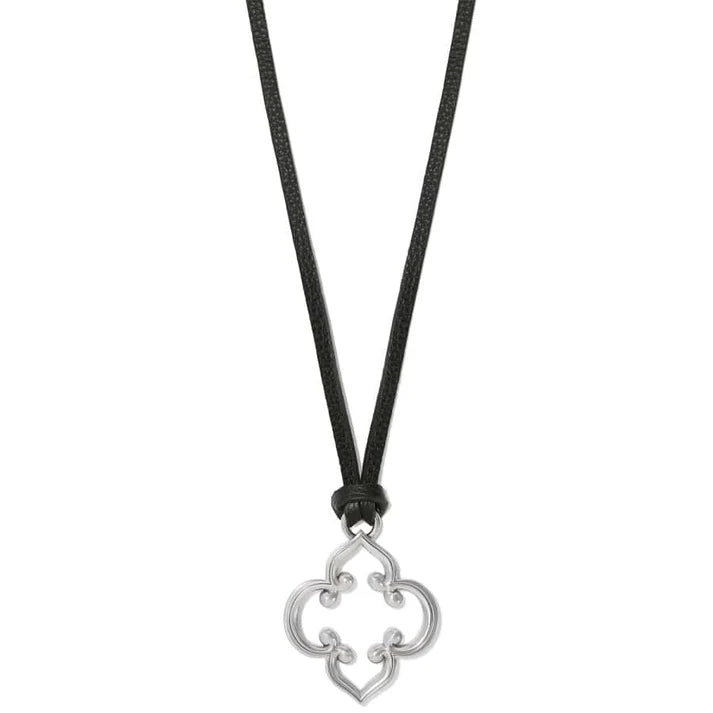 Brighton Toledo Leather Necklace Black