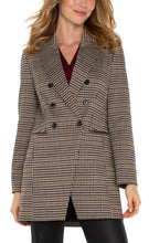 Load image into Gallery viewer, Liverpool Double Breasted Longline Blazer in Black &amp; Tan Houndstooth
