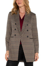 Load image into Gallery viewer, Liverpool Double Breasted Longline Blazer in Black &amp; Tan Houndstooth
