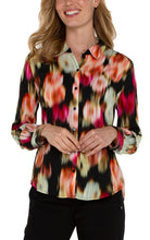 Load image into Gallery viewer, Liverpool Star Ruby Floral Long Sleeve Button Front Shirt
