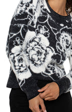 Load image into Gallery viewer, Liverpool Black &amp; White Floral Long Sleeve Crew Neck Sweater
