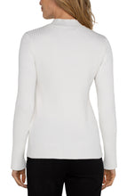 Load image into Gallery viewer, Liverpool Long Sleeve Mock Neck Cable Sweater in Porcelain
