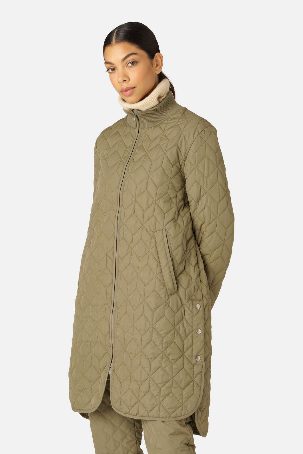 Ilse Jacobsen Padded Quilt Coat in Sage