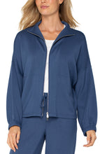 Load image into Gallery viewer, Liverpool Zip Up Funnel Neck Jacket in Prussian Blue
