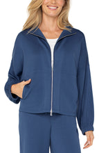 Load image into Gallery viewer, Liverpool Zip Up Funnel Neck Jacket in Prussian Blue
