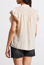 Load image into Gallery viewer, Tribal Mixed Media Blouse with Frill in French Oak
