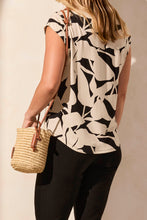 Load image into Gallery viewer, Tribal Cap Sleeve Top with Shirring in Safari
