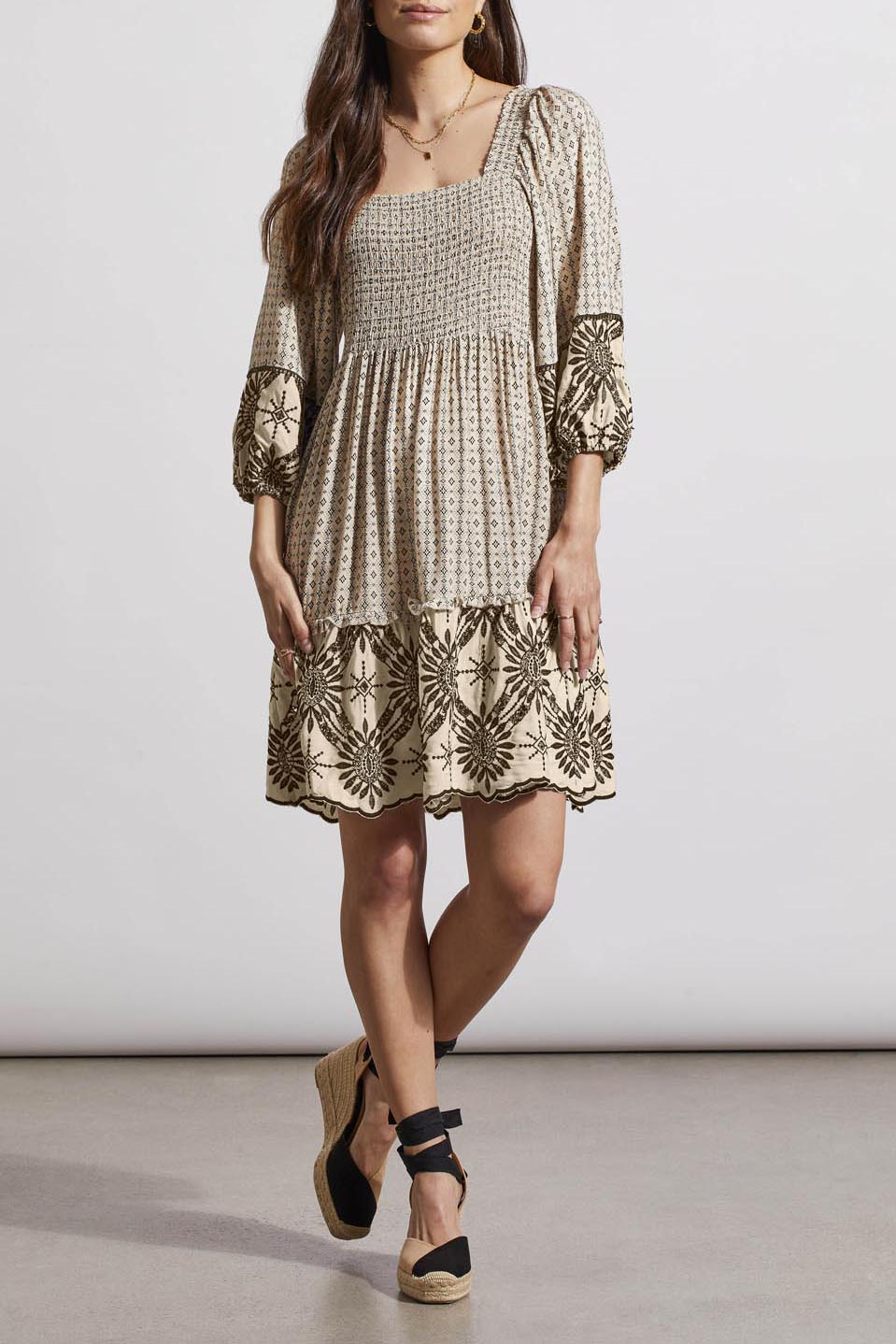 Tribal Wear Two Ways Embroidered Dress in French Oak