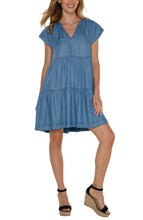 Load image into Gallery viewer, Liverpool Tiered Flutter Sleeve Dress
